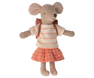 Maileg Tricycle Mouse - Big Sister with Coral Bag