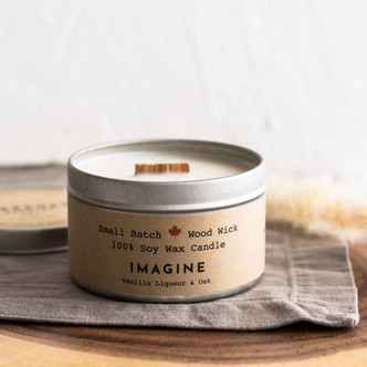 Wood Wick Cabin Candle Tin - Imagine