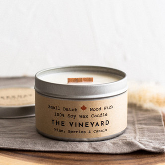 Wood Wick Cabin Candle Tin - The Vineyard Wood Wick Cabin Candle Tin - The Vineyard