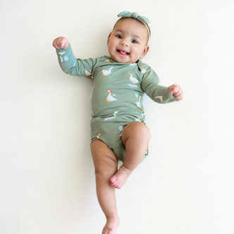 Kyte Baby Bamboo Bodysuit Long-Sleeve in Silly Goose