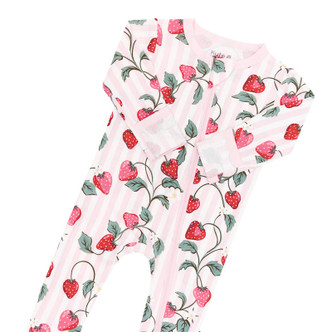 Kyte Baby Bamboo Zippered Footie in Strawberry Fields