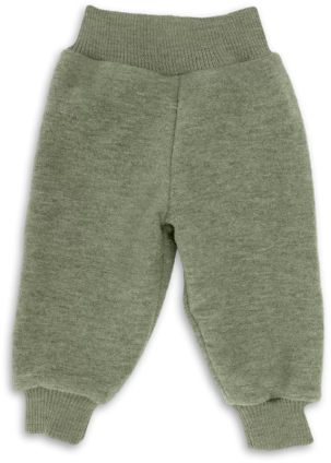 Engel Boiled Wool Baby Pants - Sage Green Melange