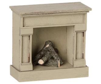 Maileg Fireplace, Mouse - Off White