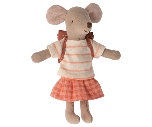 Maileg Tricycle Mouse - Big Sister with Coral Bag