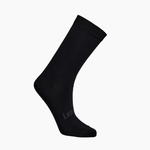 Lamington Crew Length Merino Wool Socks Woman - Black Rip