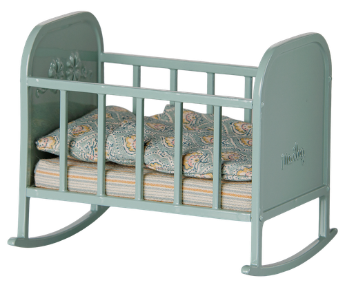 Maileg Cradle , My - Blue Mint