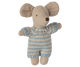 Maileg Baby Mouse in Carry Cot - Blue