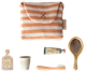 Maileg Toothbrush Set in Bag, Mouse - Coral