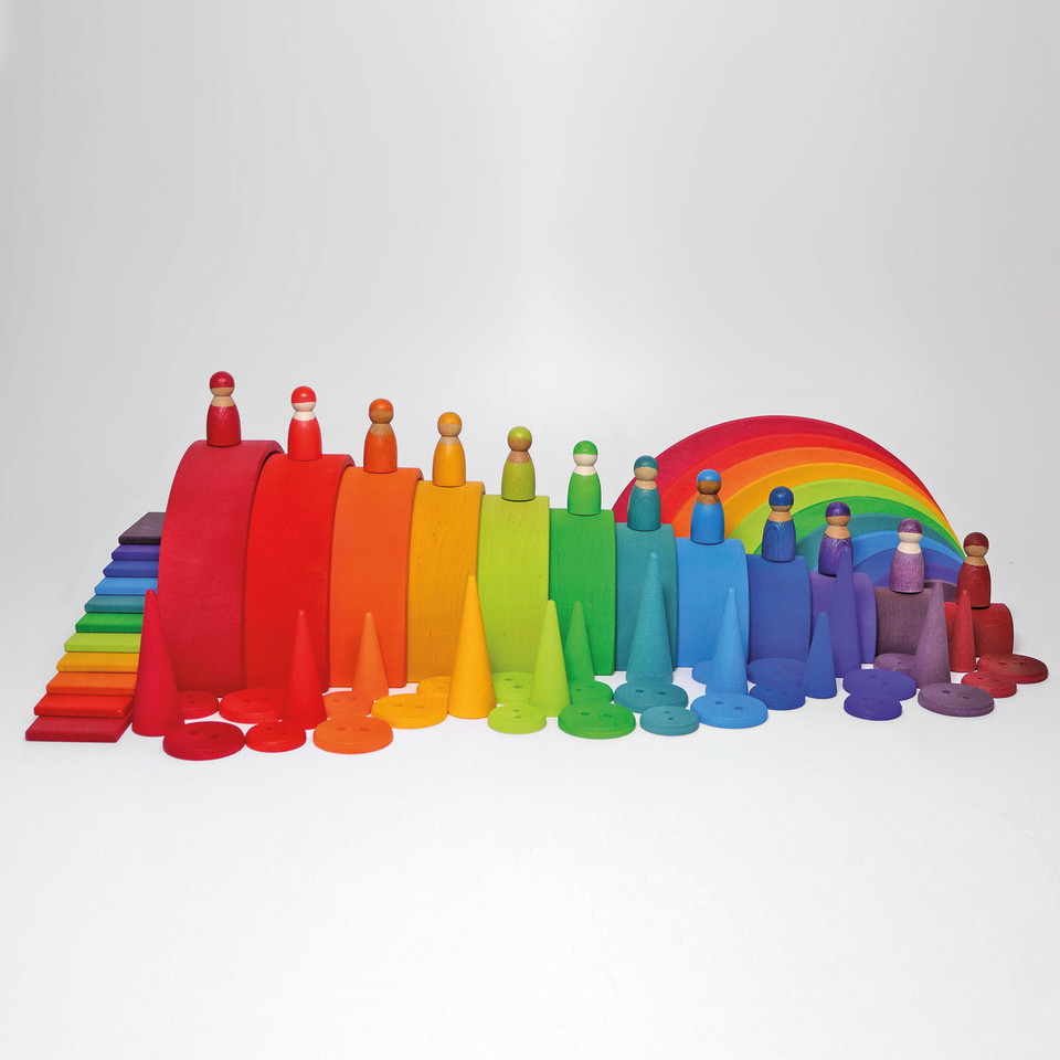 Grimm's Toys Grimm's 12 Rainbow Friends Wooden Toys Ava's Appletree