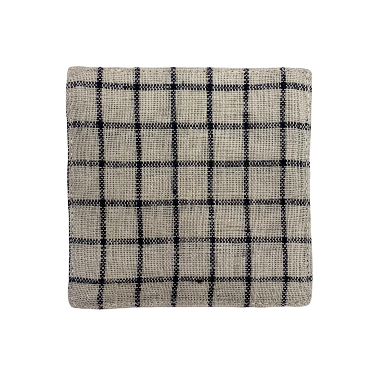 Fog Linen Tea Towel - Ivory with Navy Check