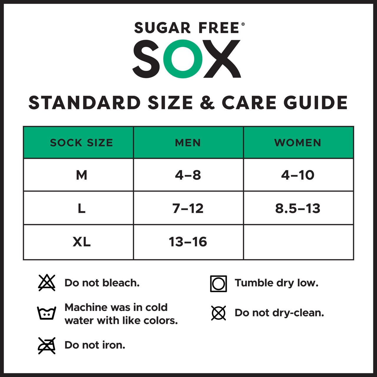 Men's Sock Size Charts