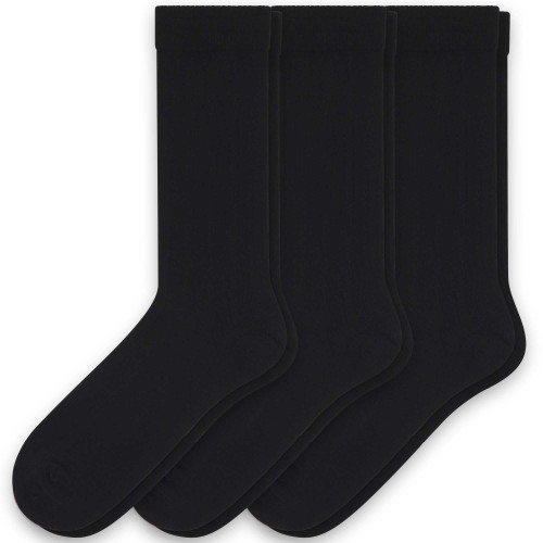 Sugar Free Sox Health & Comfort Big and Tall | Mens Black Ribbed 3 Pack Non-binding Socks XL