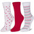 Sugar Free Sox Health & Comfort Assorted Crew 3 Pack (M) | Hearts-Stripes-Red
