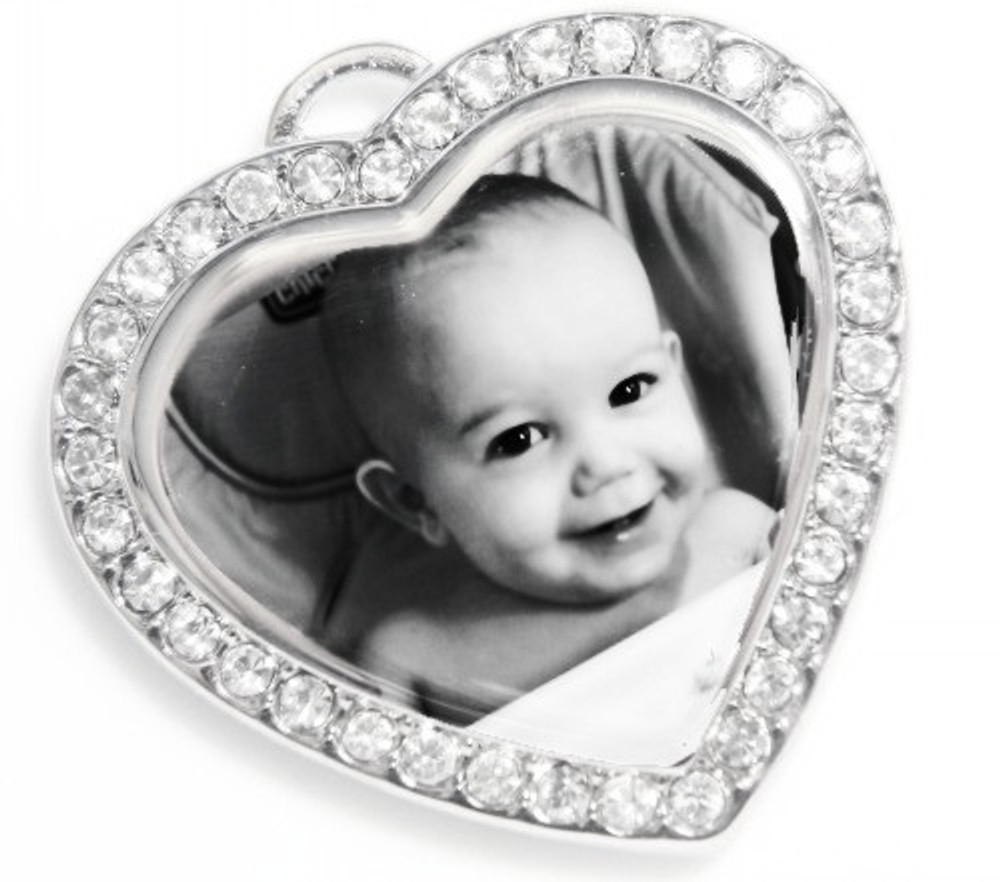 Photo Engraved Cubic Heart Pendant Photo Engraved Cubic Heart Pendant