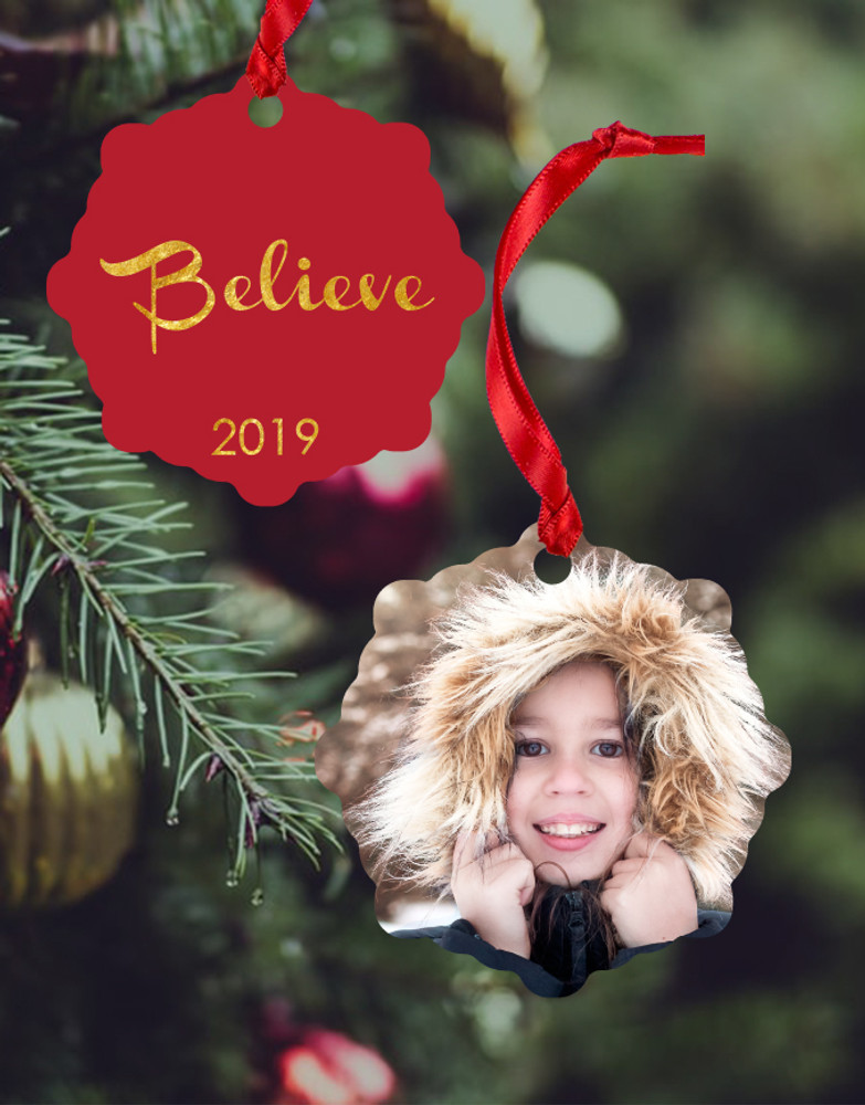 Personalized Believe Double Sided Ornament