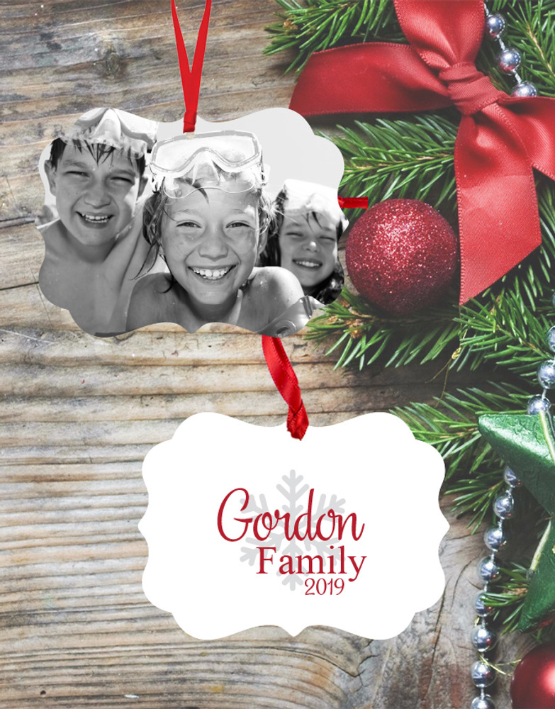 Personalized Monochrome Double Sided Ornament