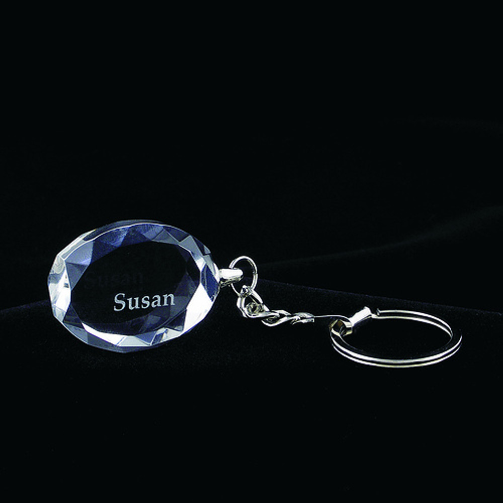 Oval Crystal Keychain