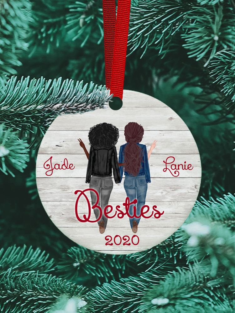 Personalized Two Best Friends Aluminum Ornament 