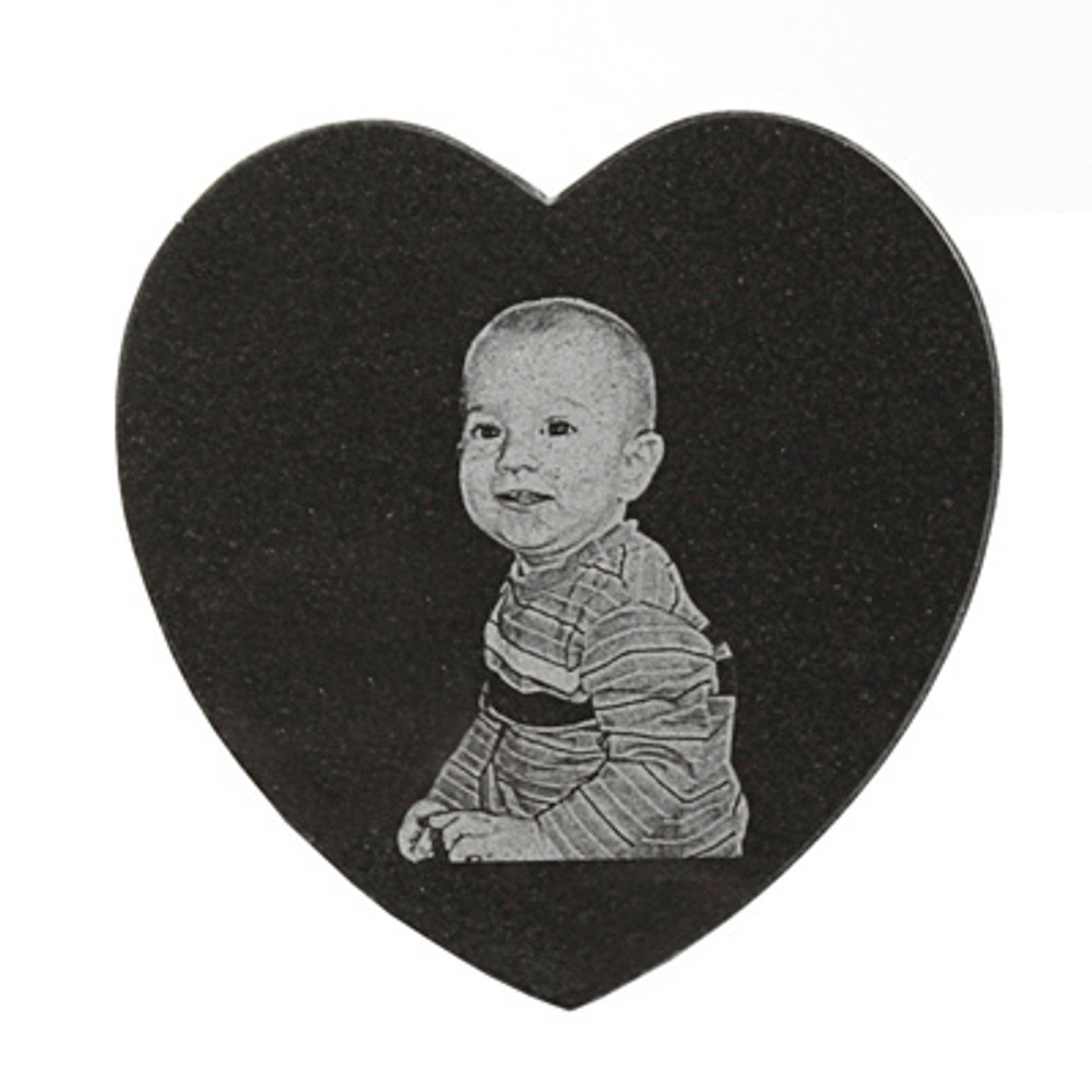 Photo Engraved Heart Granite Tile Photo Engraved Heart Granite Tile