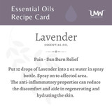 LAVENDER Essential Oil - Recipe Card (UMW)