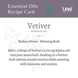 VETIVER Essential Oil – Recipe Card (UMW)