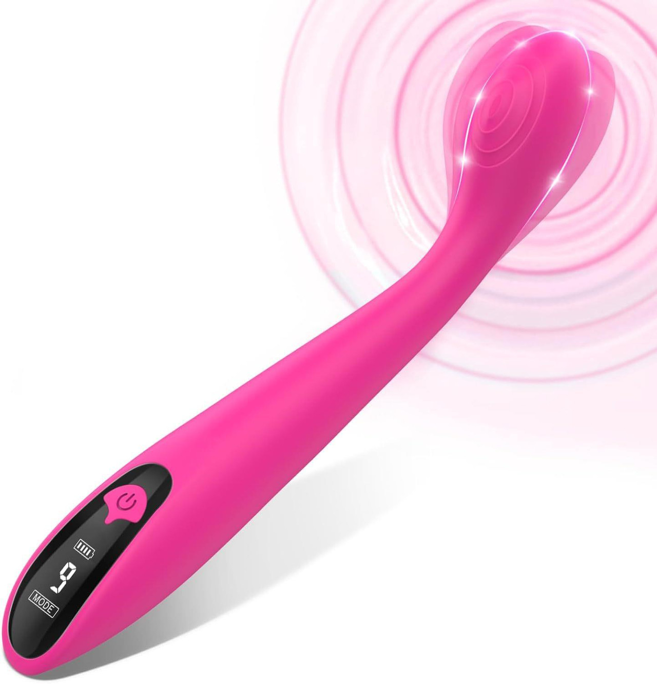 BuzzPinky Sensuelle Curve: G-Spot Precision Wand Vibrator with Digital Display
