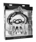 Master Series Mutiny Silicone O-Ring Gag with Nipple Clamps