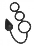 Master Series Silicone Triple Ring With Compact Anal Plug Master Series