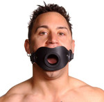 Master Series Leather Locking Open Mouth Gag Master Series