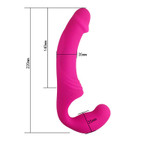 Strapless Strapon Dual Heads Vibrating Stimulator Rose