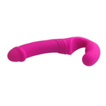 Strapless Strapon Dual Heads Vibrating Stimulator Rose