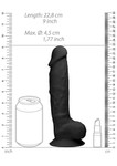 Silicone Dildo With Balls - 22.8 cm - Black SHOTS