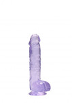 The BuzzPinky Realistic Dildo with Balls - 6"/ 15 cm Purple BuzzPinky