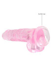 The BuzzPinky Realistic Dildo with Balls 8"/ 20cm Pink BuzzPinky