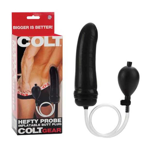 COLT Hefty Probe Inflatable Butt Plug - Black Colt