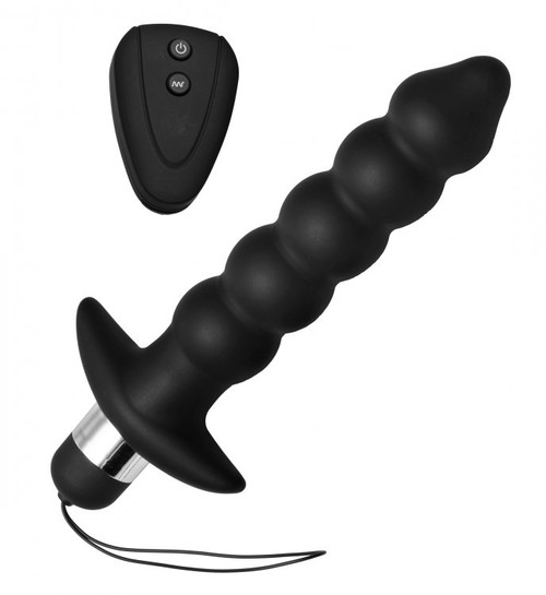 Wireless Black Vibrating Anal Beads Remote