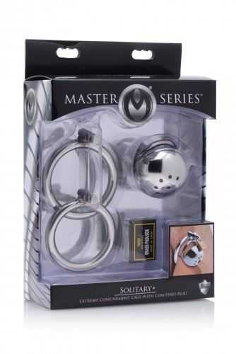 Master Series Solitary Plus Extreme Confinement Cage with Cum-Thru Plug