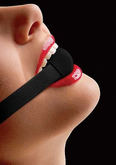 Ouch! Black Elastic Ball Gag SHOTS