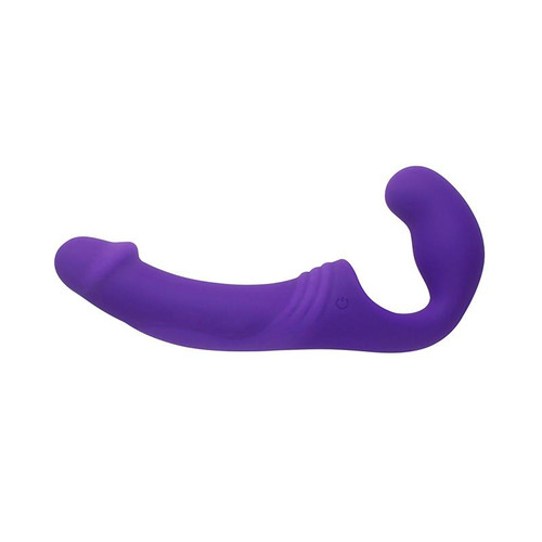 Strapless Strapon Dual Heads Vibrating Stimulator Purple