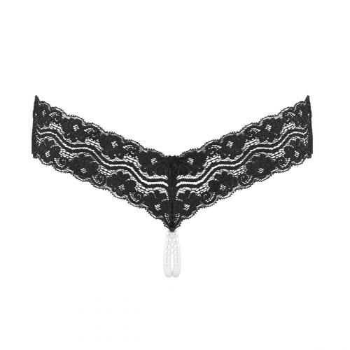 Underneath - Crotchless Mira G-string With Pearl Chain Underneath