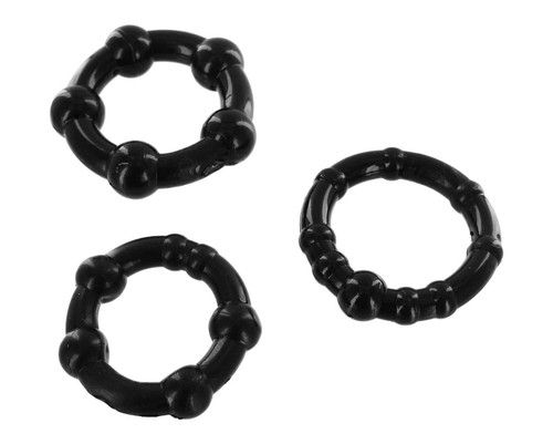 SIZE MATTERS Set of 3 Cock Rings Black Size Matters