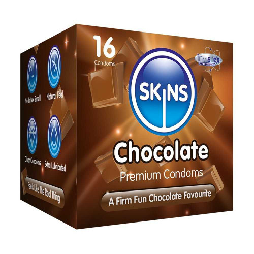 Skins Condoms Chocolate Cube 16 Pack skins