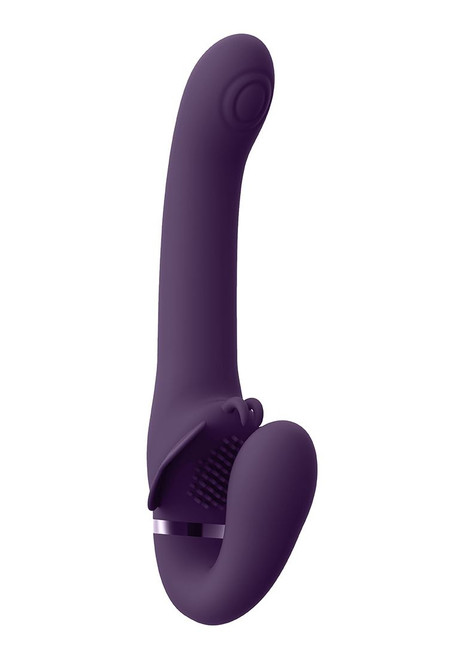 VIVE Satu PulseWave & Vibrating Strapless Strapon Purple