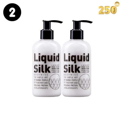 Liquid Silk Lubricant - Water-Based, Non-Sticky 250ml/8.75floz (Twin pack) Bodywise