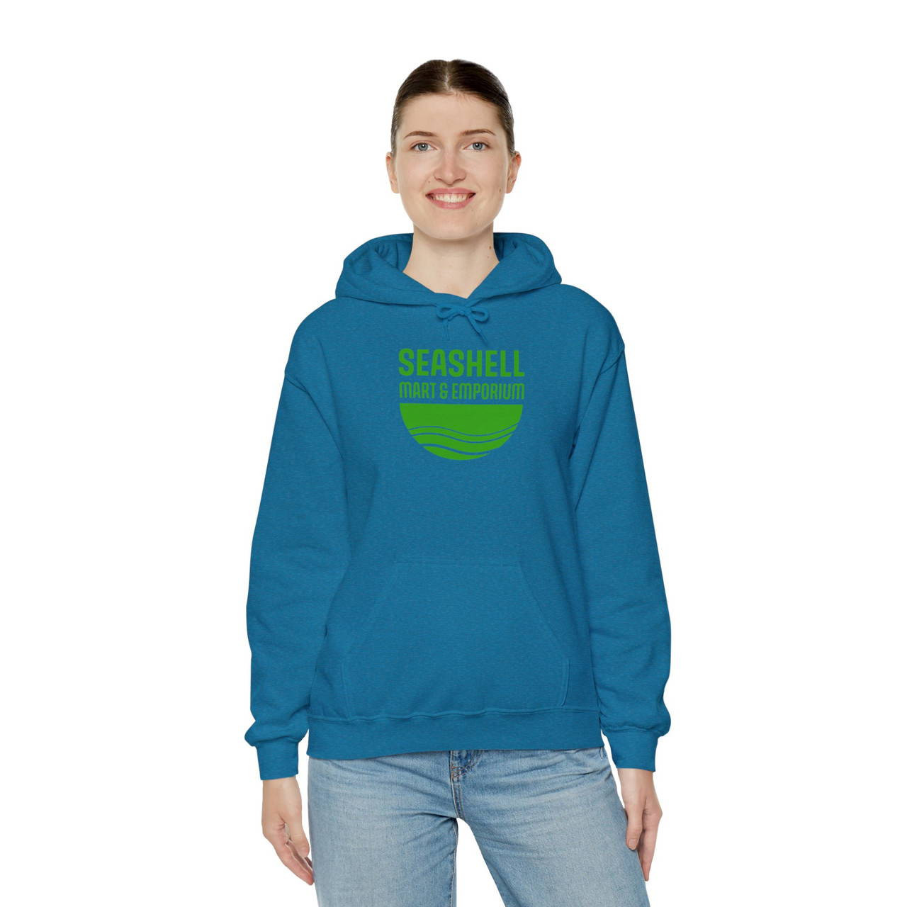 Shell Emprium Green Logo Hoodie Seashell Mart & Emporium (Unisex Heavy Blend Hooded ...