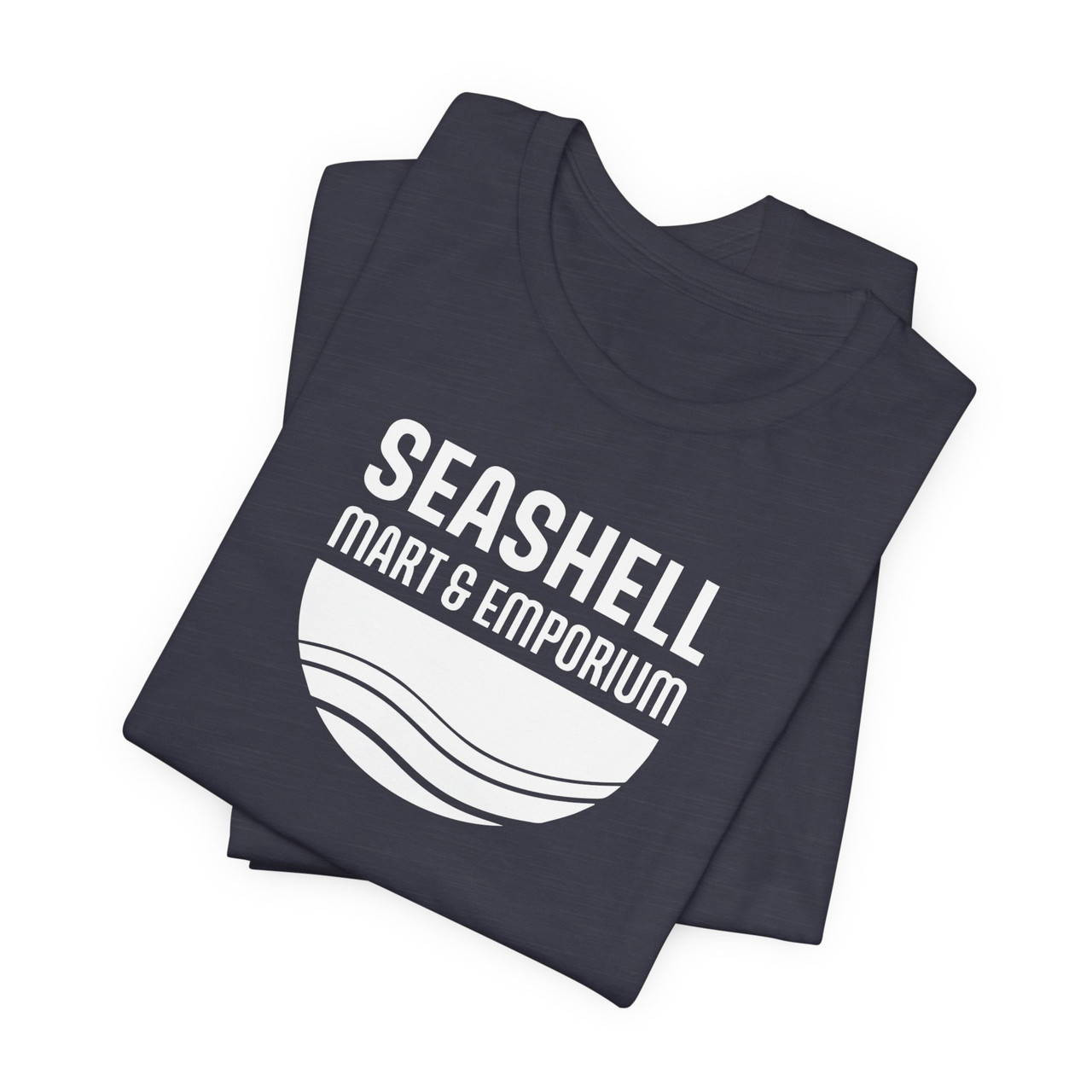 Shell Emprium White Logo Shirt Seashell Mart & Emporium (Unisex Jersey Short Sleeve ...