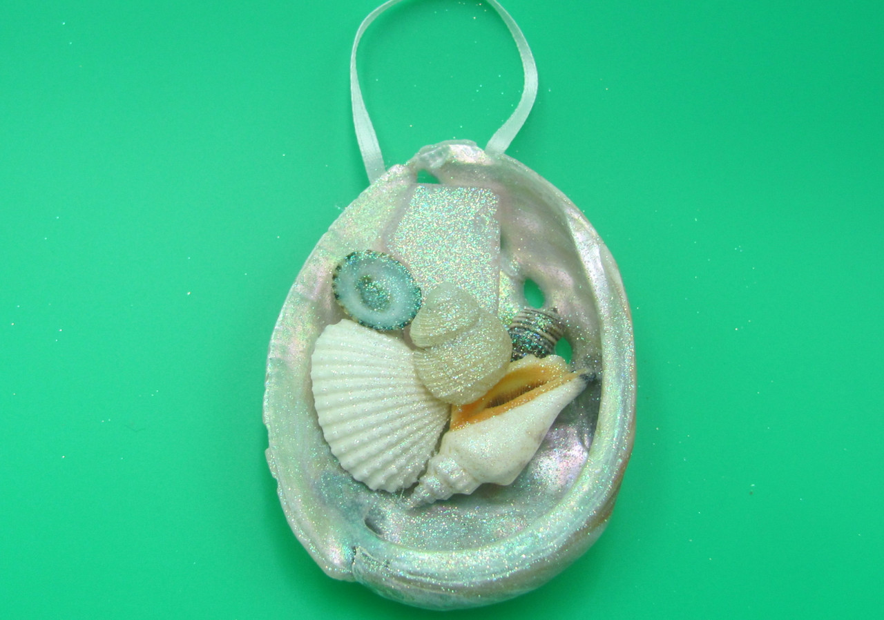 Abalone Frosted Sea Glass Ornament (1 star approx. 3-4 inches)
