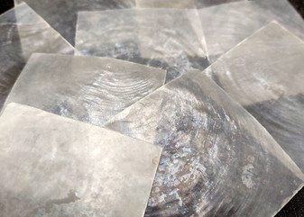 Capiz Square Cut Seashells White Clear Placuna Placenta (10 shells approx. 2x2 inches) White Square Capiz Cut Shells for crafts art & decor!