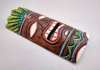 Tropical Tiki Mask Face Large Painted Wooden Surfer (1 mask approx