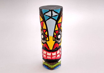 Tropical Tiki Face Totem Painted Bird (1 pole approx. 6 inches tall) Painted Tiki Face Totem Pole for colorful island home decor!